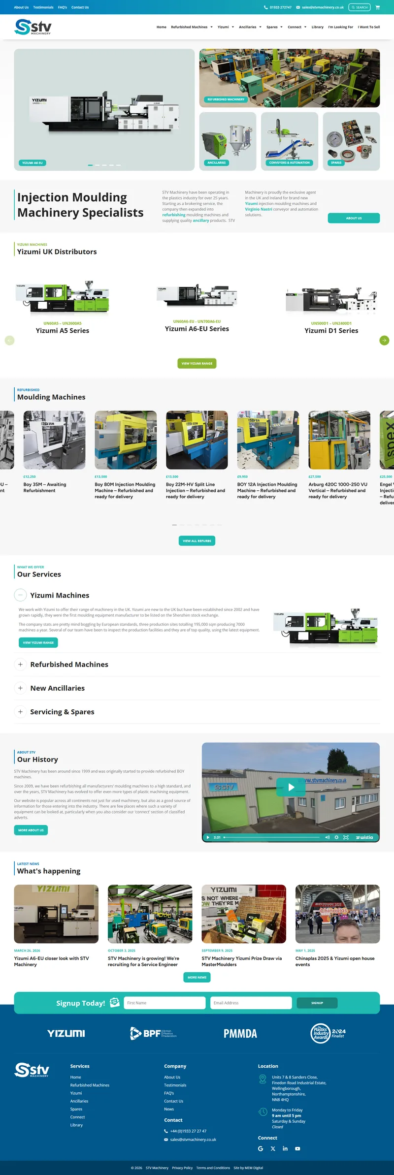 The STV Machinery front page, as it is today